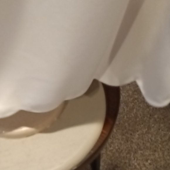 FINAL PRICE TALBOTS ivory 3/4 sleeve blouse w scalloped hem & flap in rear 1X - Picture 7 of 13